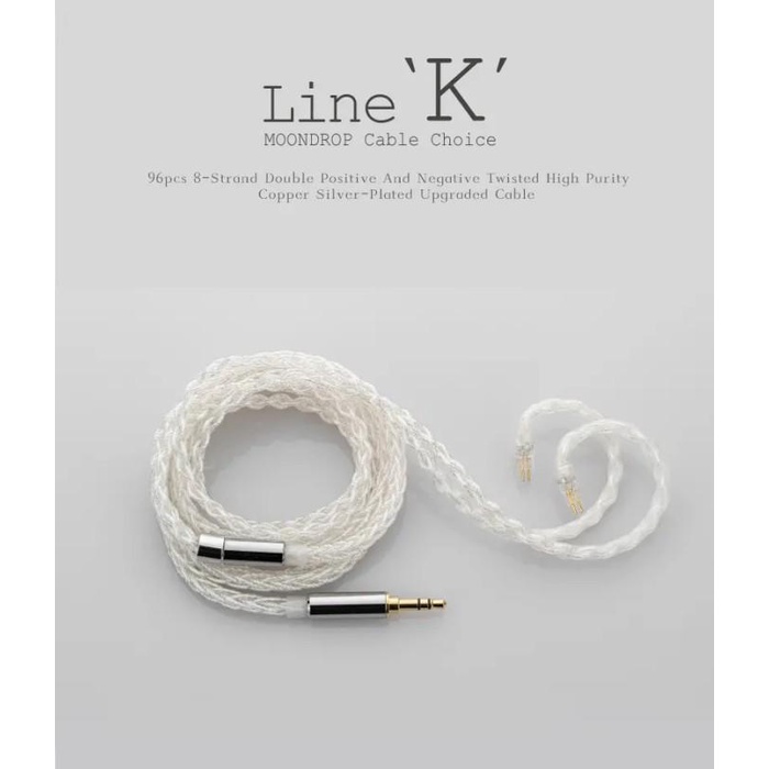MOONDROP LINE K 96pcs 8-Strand High Purity Silver Plated Copper Cable