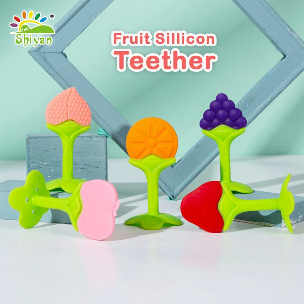 Teether Bahan Silikon Baby Fruit Teether Gigitan Teether Gigitan Bentuk Buah Bahan Silikon BPA FREE