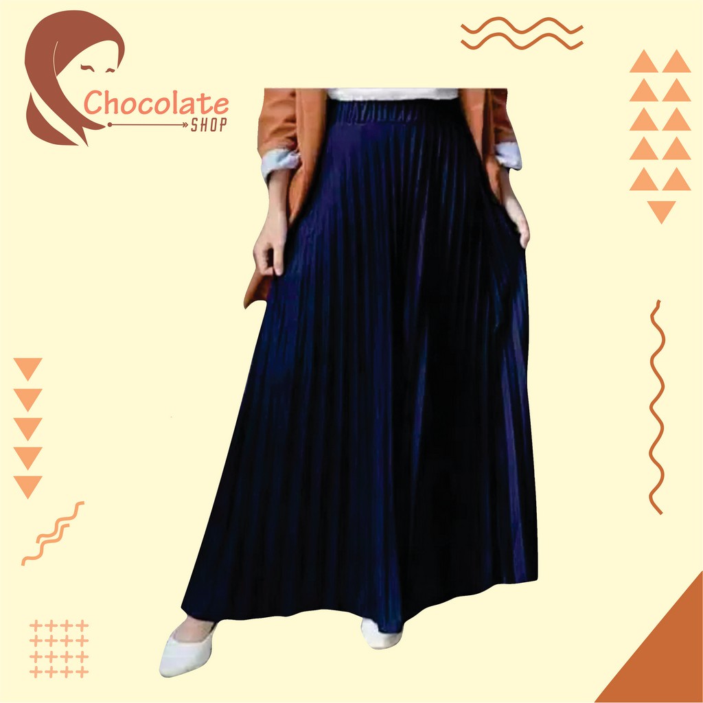 2301VJ Rok Panjang Wanita Sonia Maxi Plisket Bawahan Cewek Murah Fashion muslim perempuan kekinian