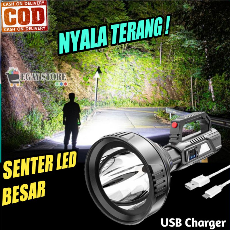 Senter LED Super Terang Jarak Jauh Lampu Emergency Besar Outdoor Anti Air Waterproof USB Charger Cas Recharge Cree 3 Mode XPE SL06