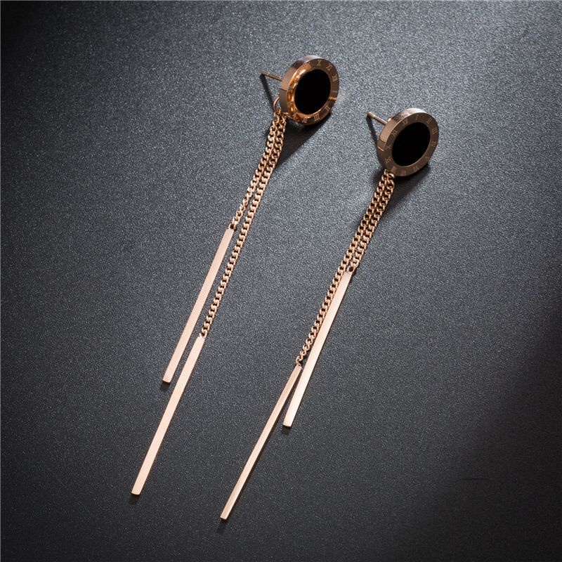 Anting Panjang Titanium Bvl Anti karatan Model Wanita Korea