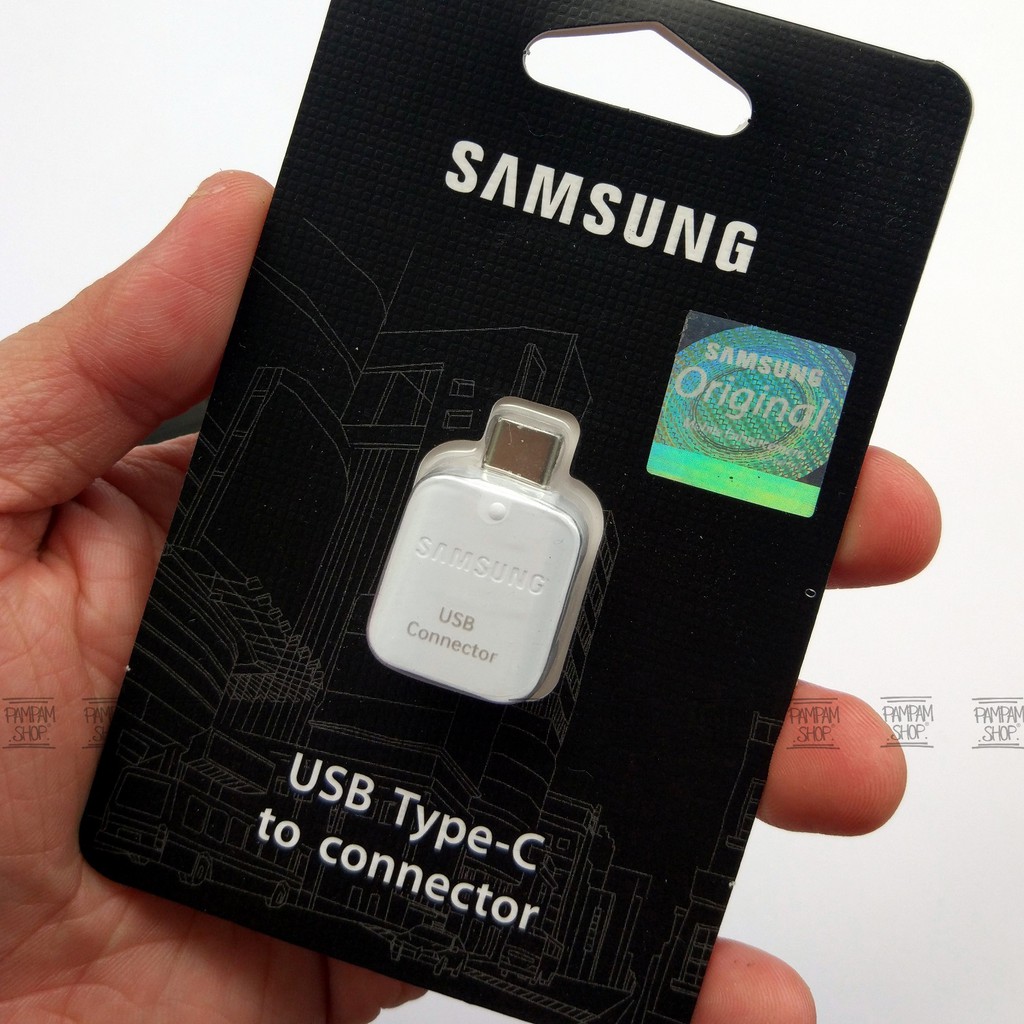 Original Samsung USB Type C to USB Connector OTG Konektor Tipe C On The Go Non Kabel Adaptor