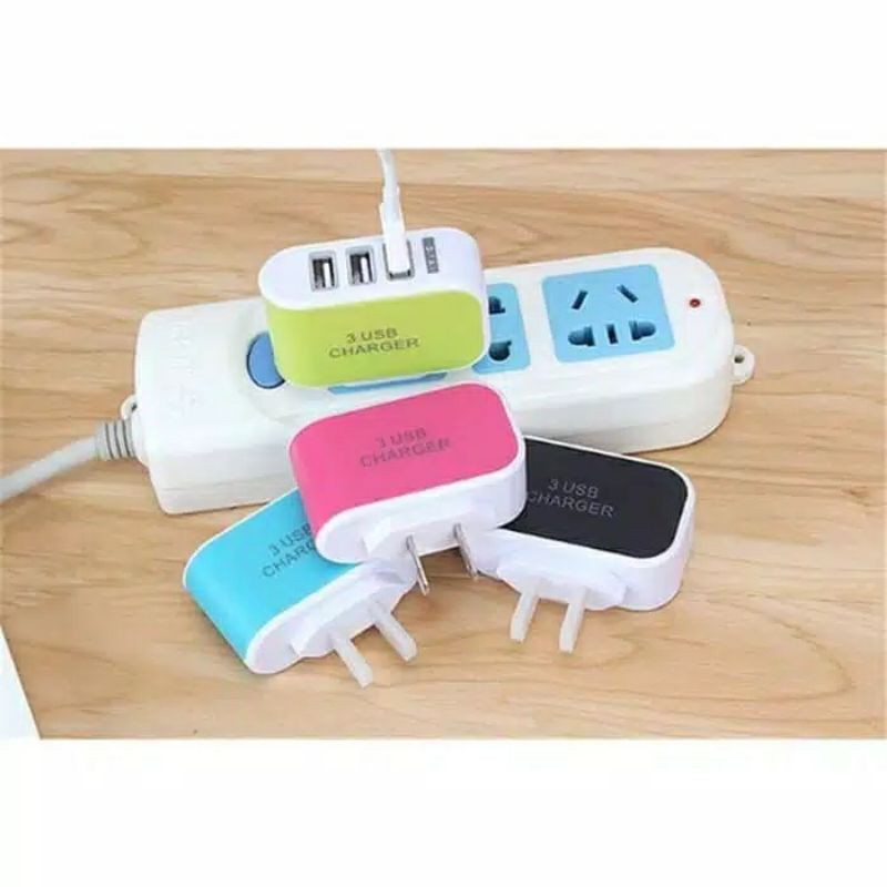 A3 Batok Charger 3 HP Sekaligus| Cash Handphone 3in1 | Cas USB 3 Colokan Kabel | Ces Cesh Hape Murah