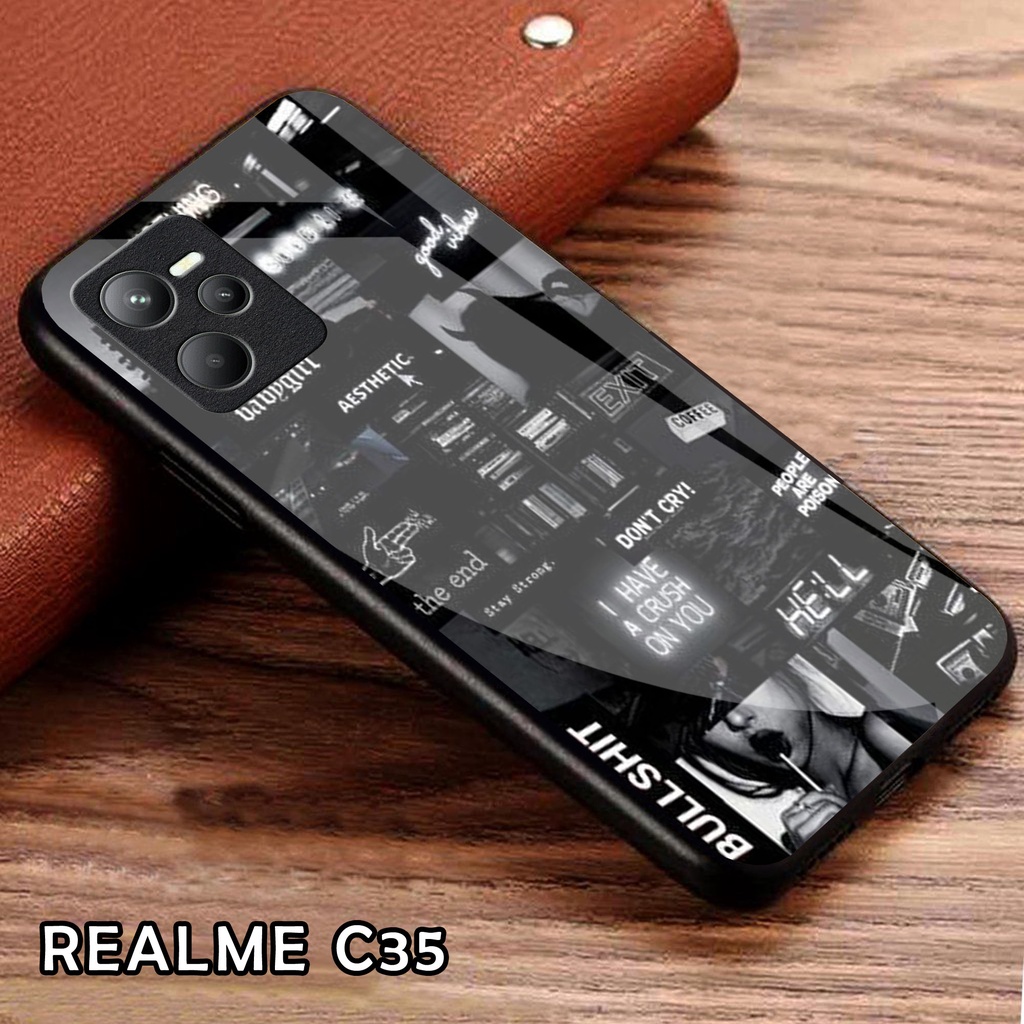 Softcase Glass Kaca [K118] REALME C35 C31 NARZO 50A PRIME Terbaru Casing Handphone-Pelindung Handphone