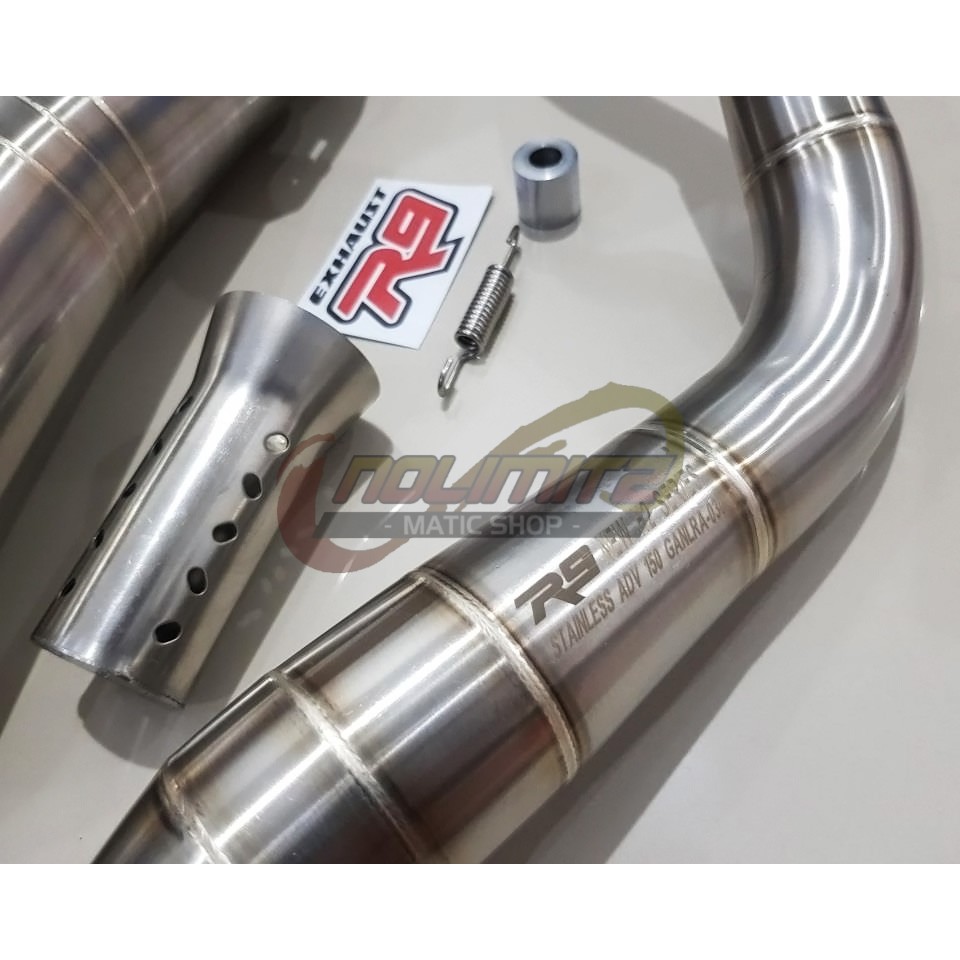 Knalpot Racing R9 H2 SS ORI Full System Free DB Killer Honda ADV 150