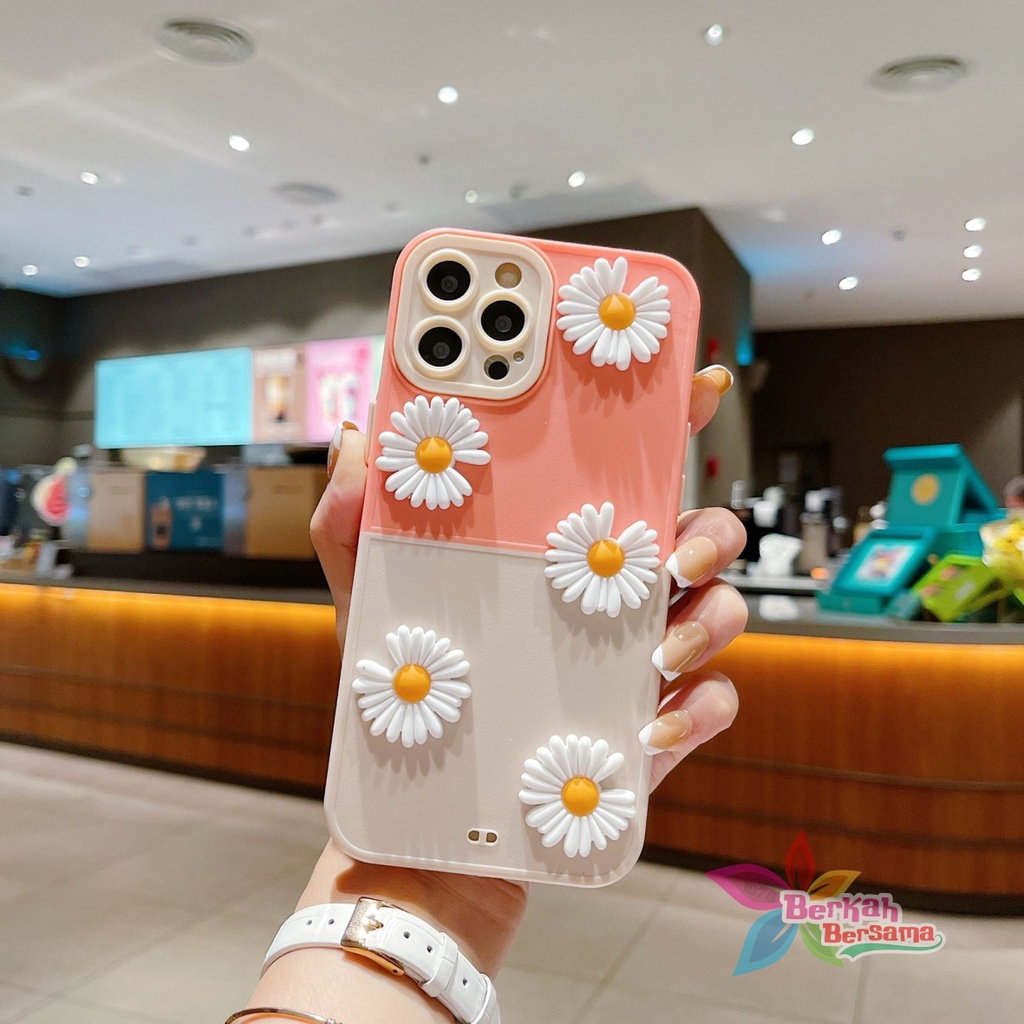 CASE FYP 2IN1 BUNGA DAISY 3D FOR VIVO Y91 Y95 Y91C Y1S V5 V5S Y67 V20 V21E 4G V23E BB7149