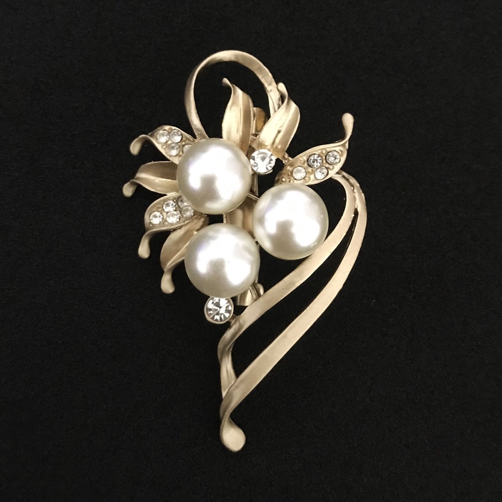 BROS DADA TERBARU  /AKSESORIS HIJAB kekiniaan kode 0124 0125 0126 0042 //bros hijab//bros blezer/bros kebaya-0126 GOLD PUTIH