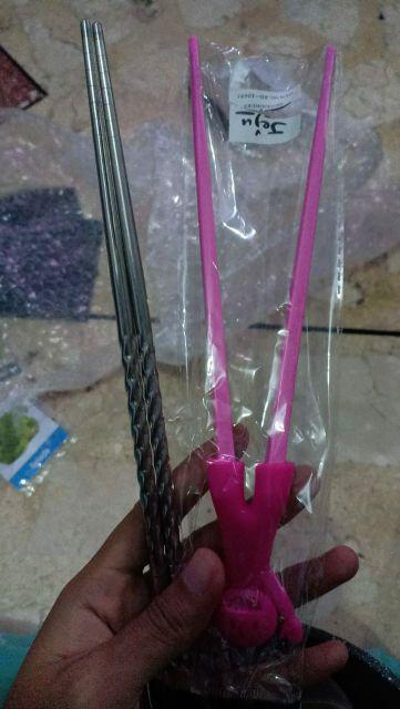 Ad-1451 Sumpit Stainless / Sumpit Korea 1 Pasang 22 Cm