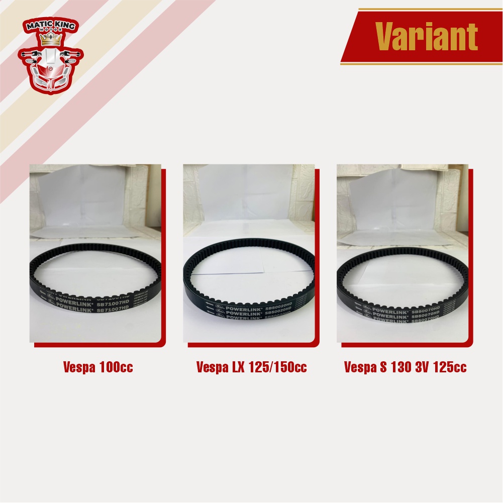 Vbelt V belt Vanbelt vespa matic Sprint LX 150 125 Primavera Gates Powerlink Made in Thailand