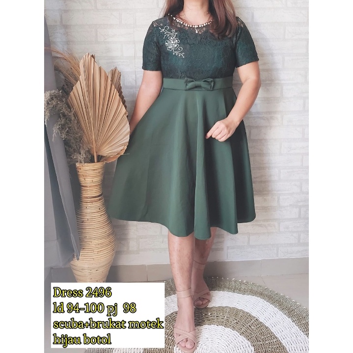 mamabebe' Dress scuba brukat mutiara 2496