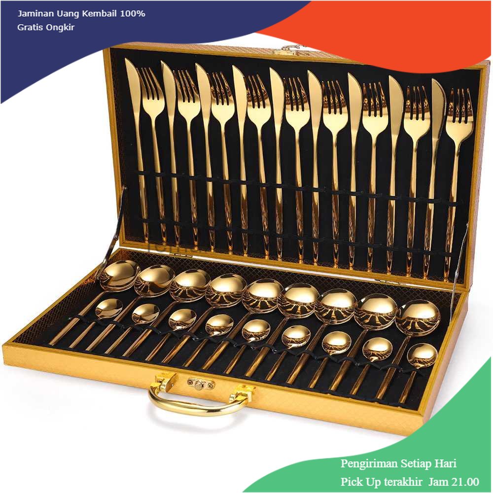 TD - RUM YUSANHAO Set Perlengkapan Makan Sendok Garpu Pisau 24 PCS - DS0053