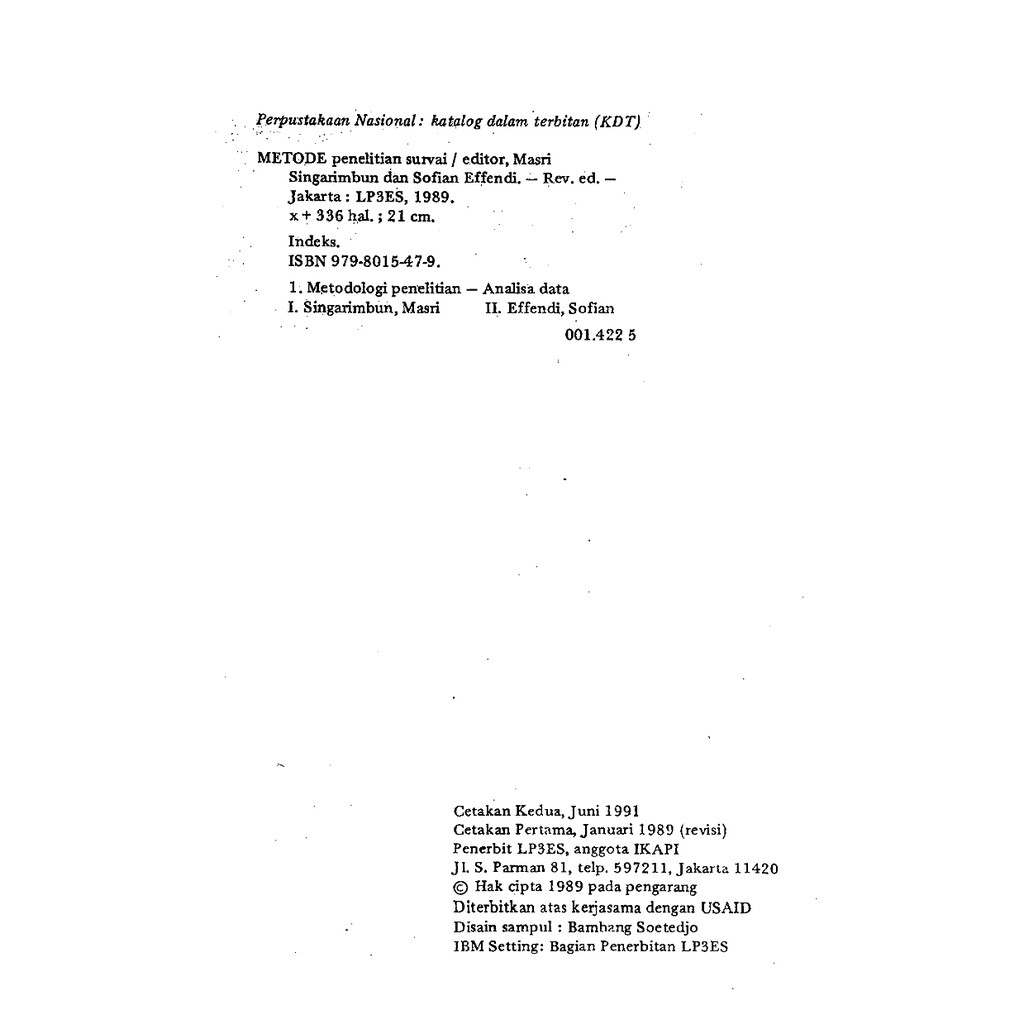 Buku Metode Penelitian Survai Masri Singarimbun Shopee Indonesia