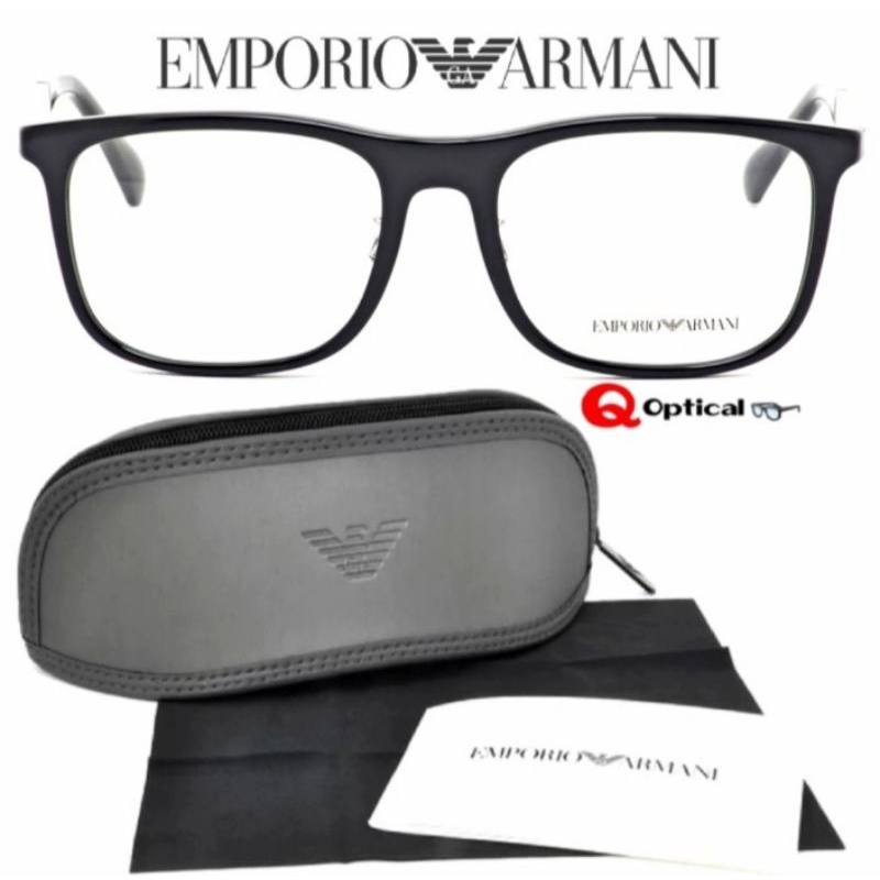 Kacamata Frame Pria Original Emporio Armani 5001-S55 BLK/White - Casual Elegan Model