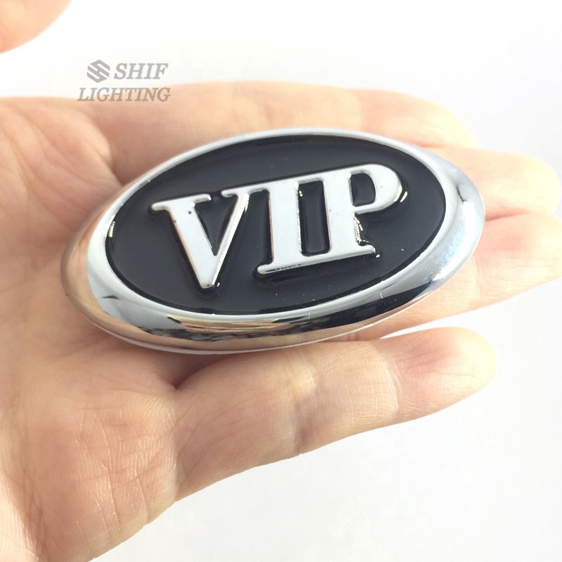 1Pc Stiker Emblem / Badge Logo VIP Bahan Metal untuk Body Mobil