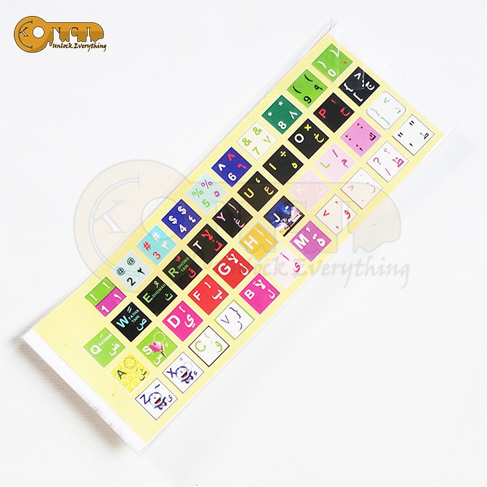 Stiker semua warna murah Keyboard Laptop Warna Tulisan Arabic Cover Universal