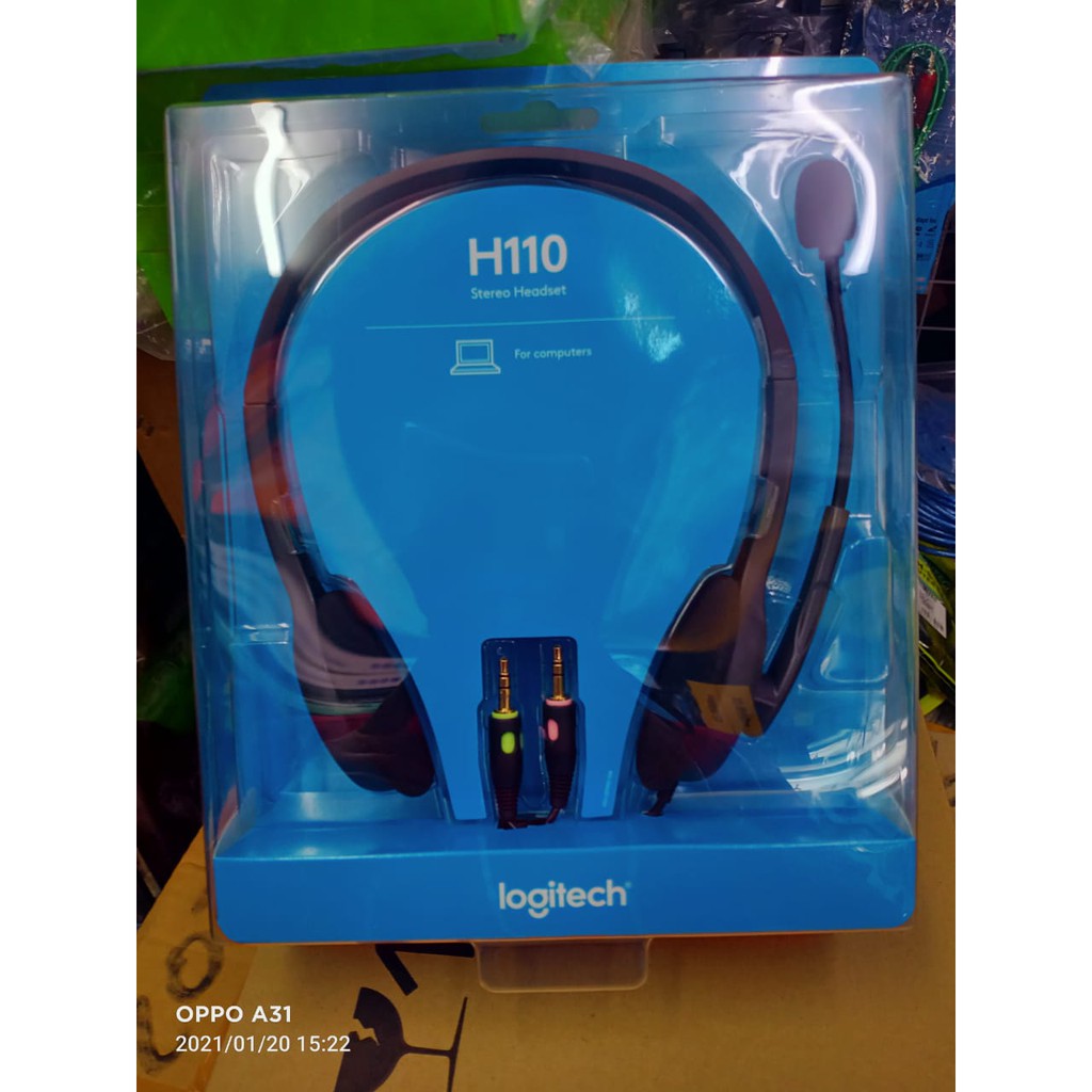 head set logitech h-110 logitech original 100% GARANSI RESMI HEADSET LOGITECH H-110 With Mic