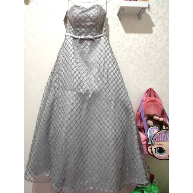 Dress pesta Silver premium