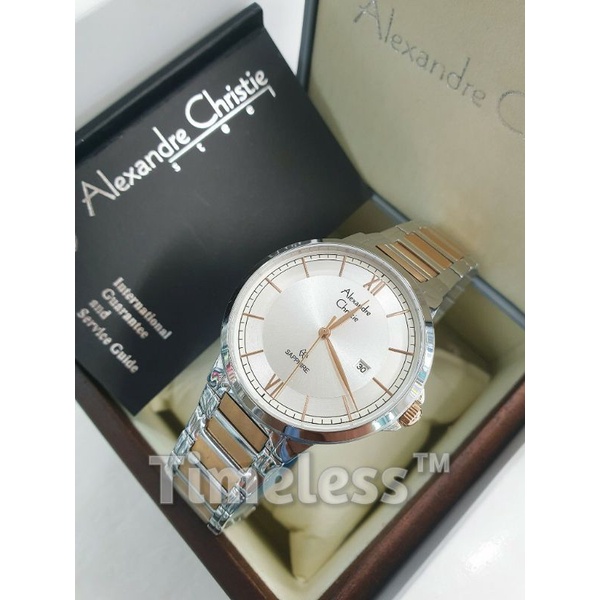 Jam Tangan Pria Alexandre Christie ac 8537 MD Silver Rosegold Sapphire