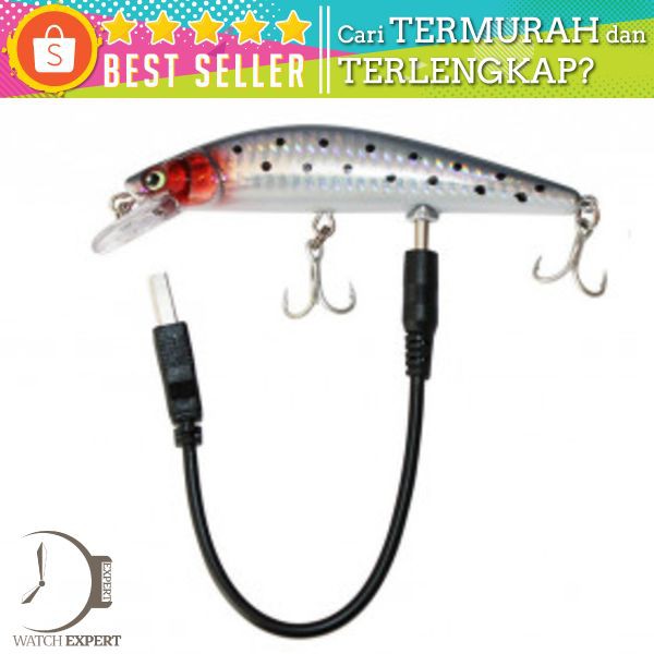 Umpan Pancing Ikan Flashing LED Floating Lure Bait Rechargeable - FEWIYONI m10 Silver