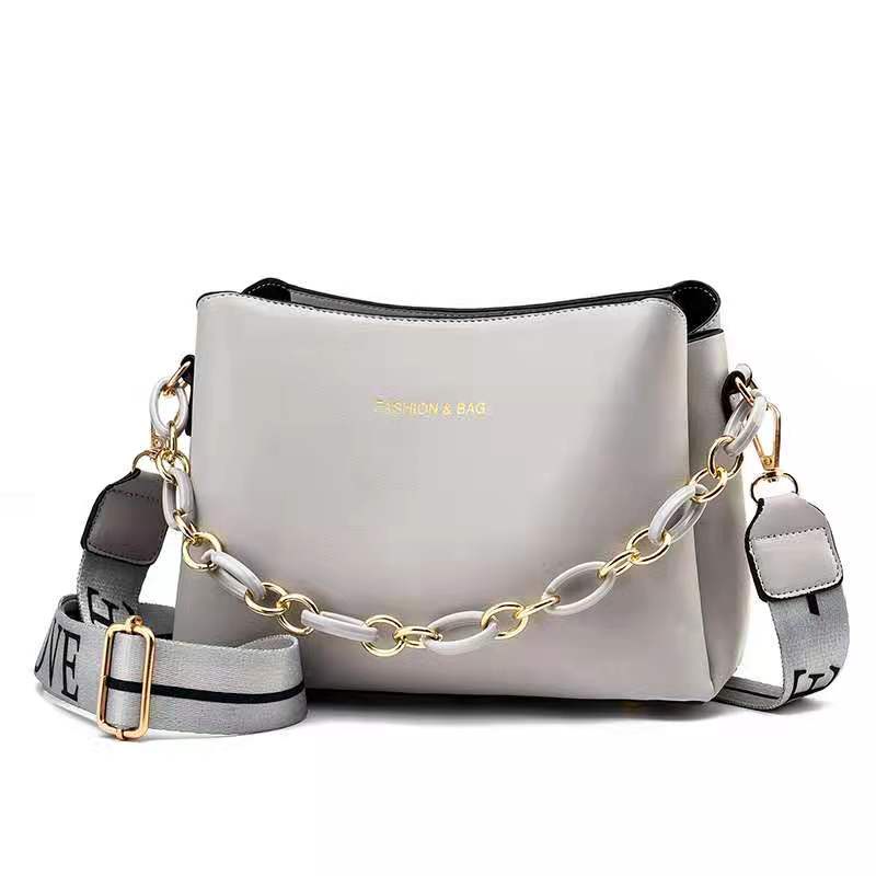 BJ65617 - GRAY/GREEN/KHAKI/PINK/WHITE - TAS SLEMPANG IMPORT MODEL CHAIN TALI RANTAI BESI TAS WANITA FASHION IMPORT MODIS ELEGAN TERMURAH TERLARIS TERBARU BAGSTORE JAKARTA TAS BATAM ZCJ5617