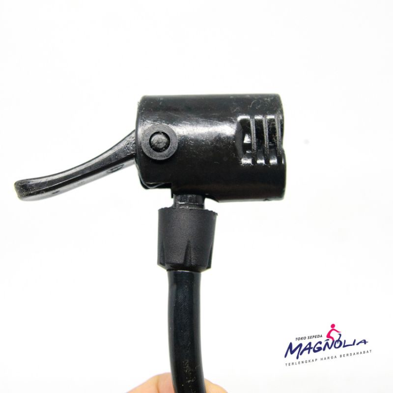 SELANG POMPA SEPEDA KOMPA ANGIN BAN MOTOR BAUT BESI PLASTIK 2 KATUP LOBANG 80CM 125CM