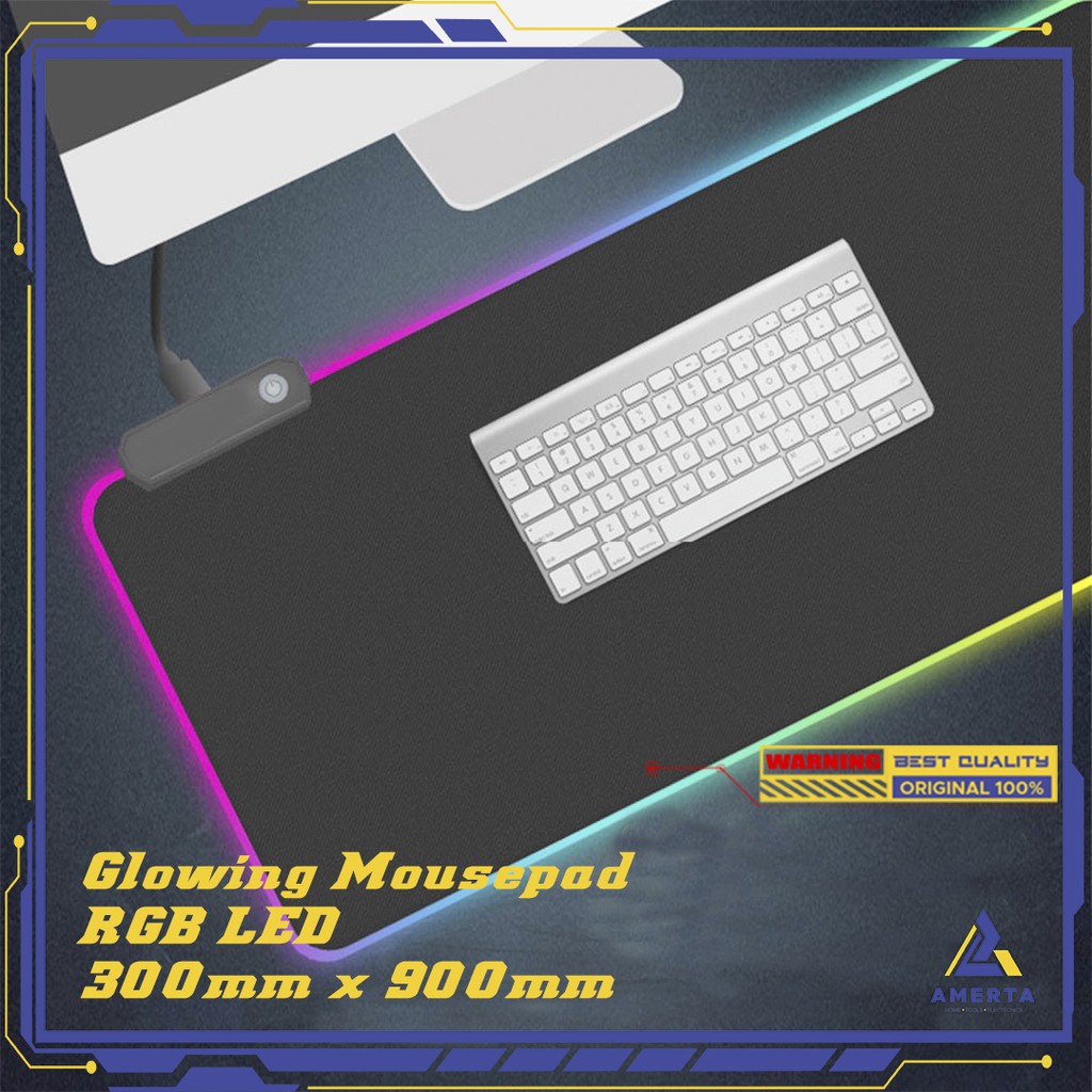 Gaming Mouse Pad Glowing RGB LED High Precision 300 x 780 x 4 mm MONTIAN 5 - Black