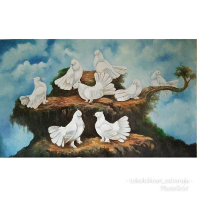 Lukisan Burung Merpati 85 X 135 Cm Shopee Indonesia
