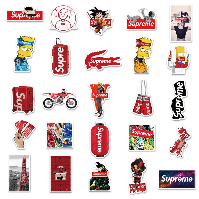 Supreme stiker Zhang fashion merek pribadi joint-nama notebook air Piala ponsel dekoratif stiker Jur