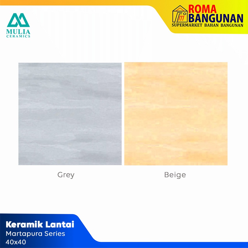 Mulia Keramik Lantai Keramik Spectrum Martapura Series Grey Beige 40X40