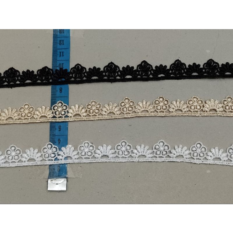 renda giper kecil hitam, coksu, putih