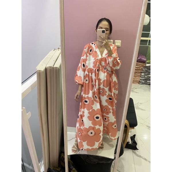 NABO - Sayonara Big Flower Salem Long Dress