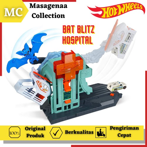 Mainan Lintasan Jalanan Arena Trek Kota Hot Wheels Hotwheels Hotwheel Track Set City Bat Helikopter