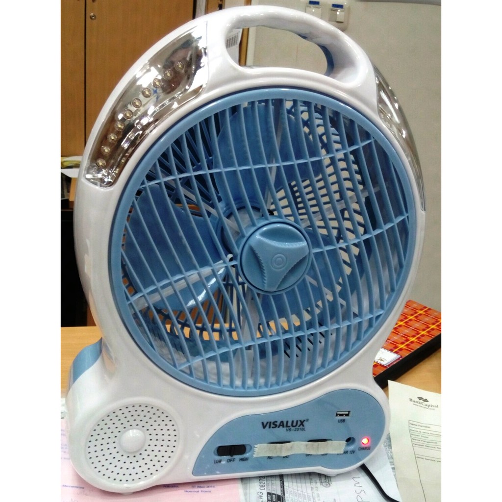  Kipas angin portable Emergency Fan LED Lamp lampu 