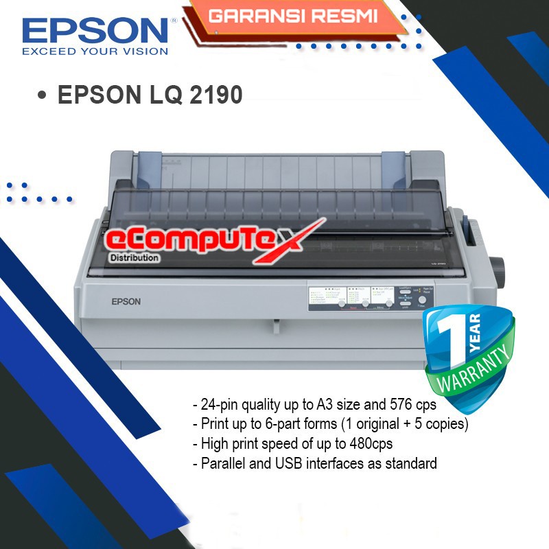 PRINTER EPSON KASIR NOTA LQ 2190 / LQ2190 DOT MATRIX DOUBLE FOLIO - GARANSI RESMI