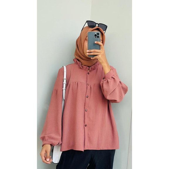 ARINA BLUS | LADY CRINCLE KOREAN TOP | ATASAN WANITA-4