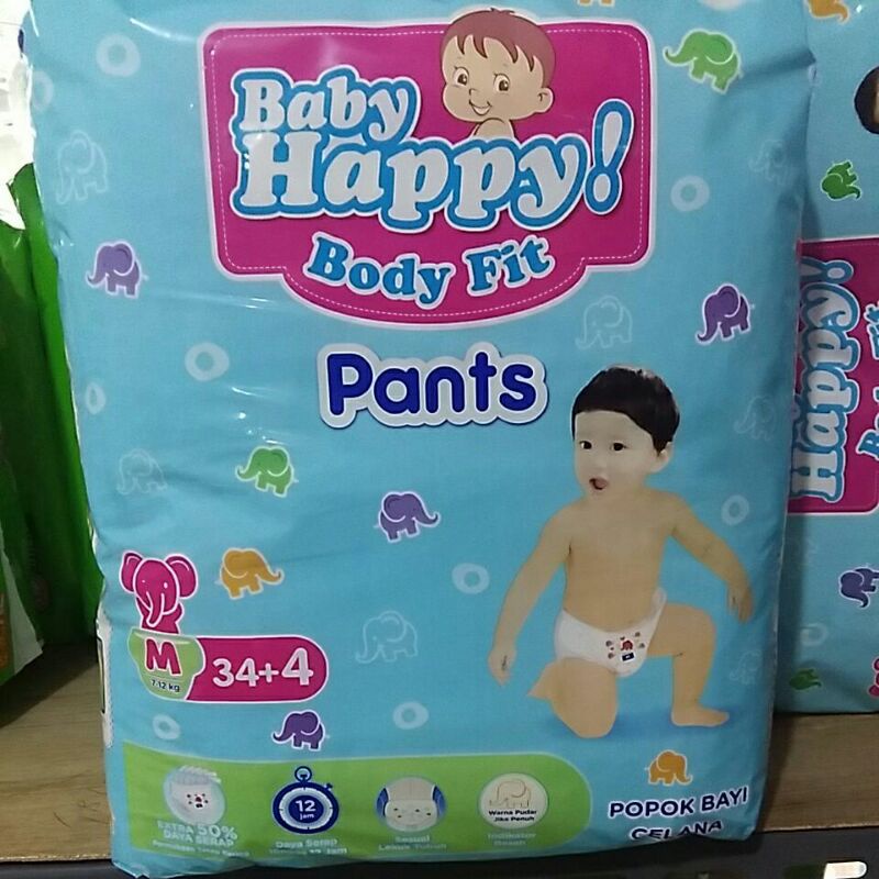 Baby Happy Pants Body Fit S38 / M32 / L28 / XL26 Popok Celana Anak Bayi M 32 / L 28 / XL 26