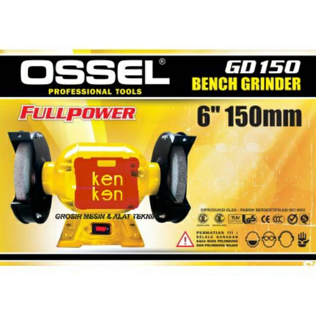 Bergaransi Mesin Gerinda Duduk 6" Ossel Gerinda Duduk 6" Ossel