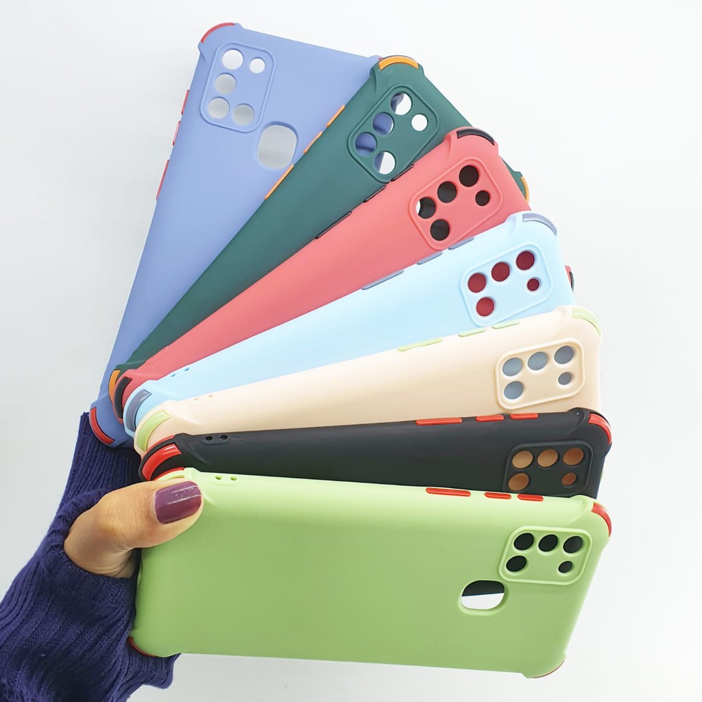 Samsung Galaxy A21S Softcase Candy Crack Macaron 2 Tone Plus Pelindung Camera