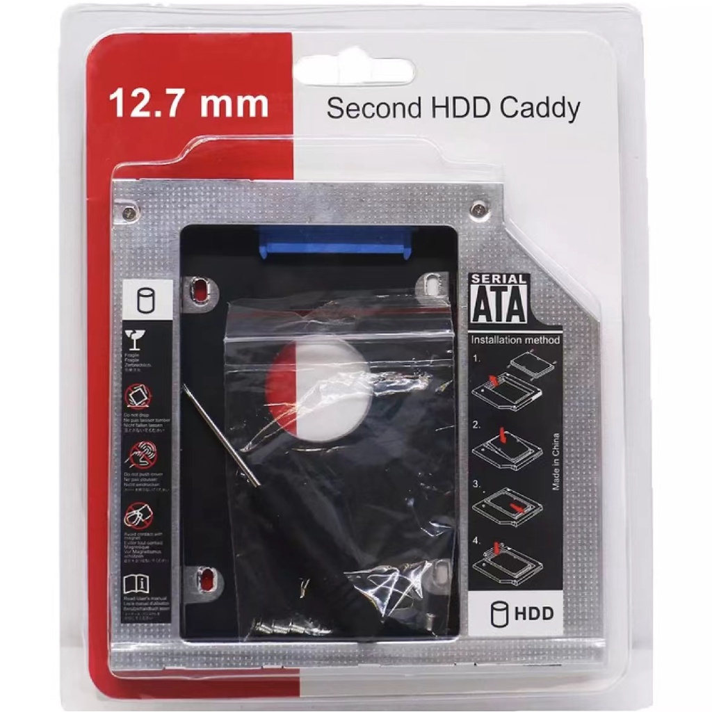 HDD SSD CADDY TIPIS 12.7MM / SSD CADDY / HDD CADDY / SLOT DVD TO SLOT HDD / CADDY 12.7MM
