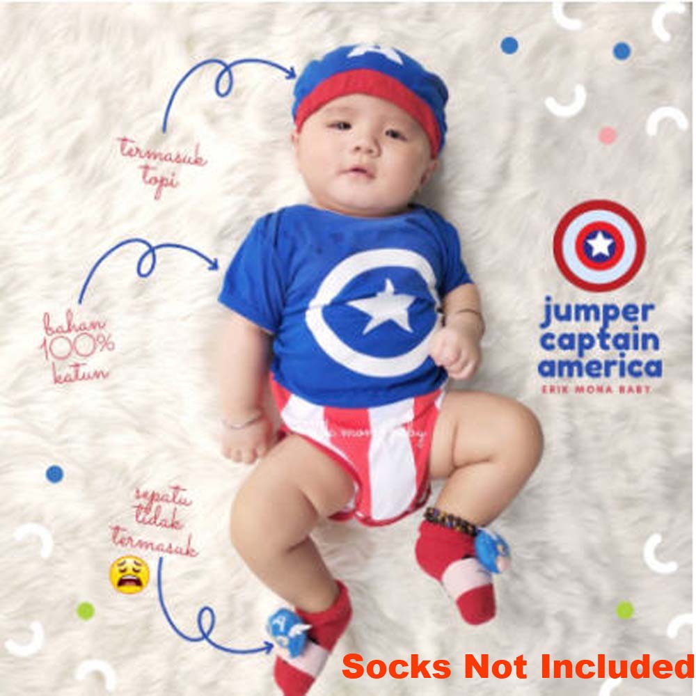 Baju Bayi Laki Laki Jumper Lucu Karakter Bayi - Captain Super