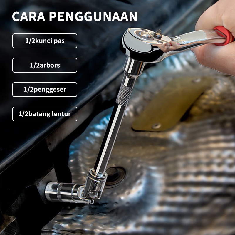 ISKU Mata sok 1/2 6pt Mata Shock Cr-V Mata Shock 22 Kualitas tinggi, kuat dan tahan lama Penggantian Seumur Hidup Mata Sok Impact