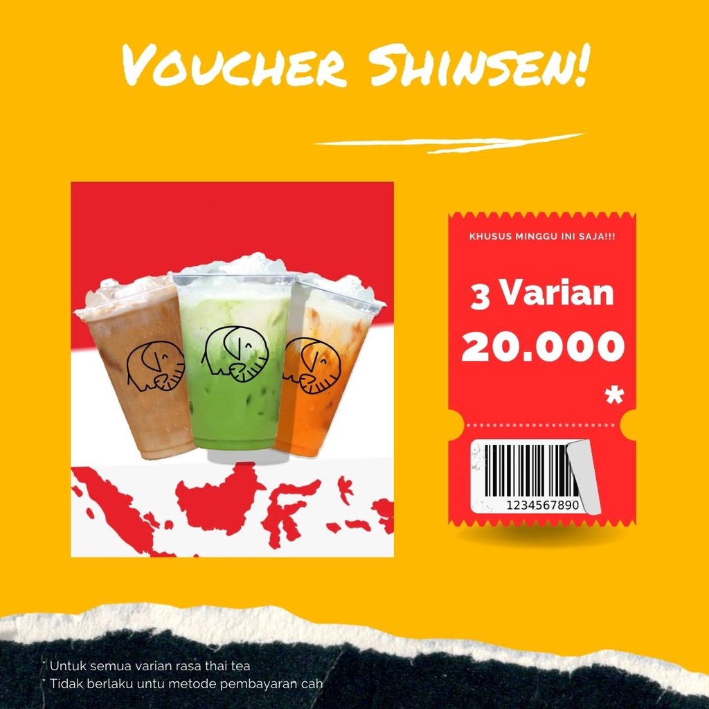 

Voucher 20.000 Shinsen Thai Tea Termurah Legal 100%