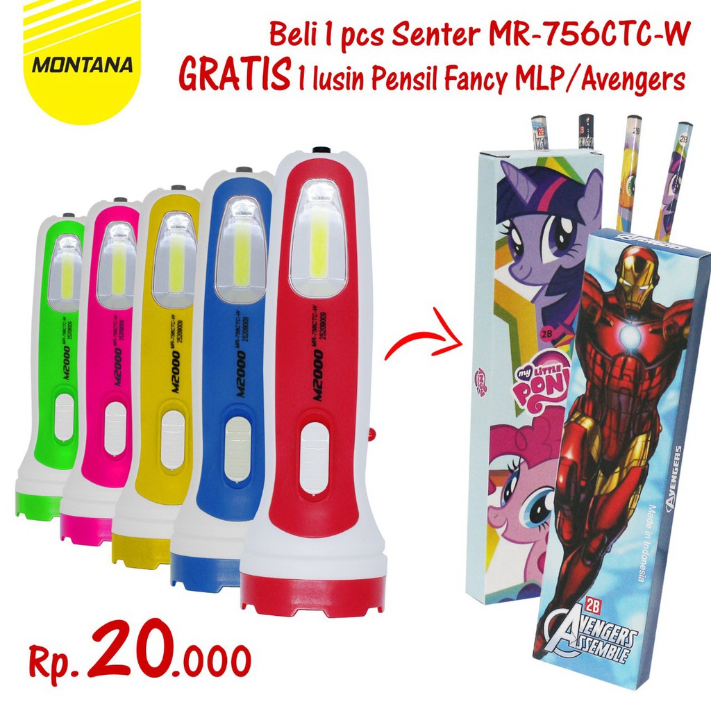 

MONTANA Bundling/ Emergency Flashlight MR756CTC Gratis Pensil Karakter