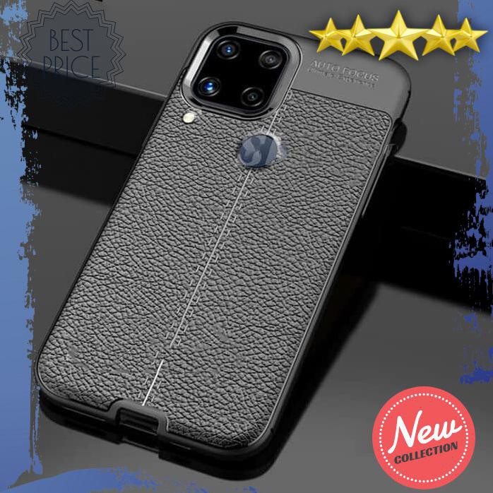 CASING HP REALME C15 SOFT CASE AUTOFOCUS LEATHER KULIT
