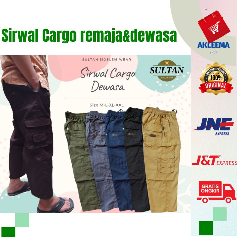 Celana Sirwal Cargo Dewasa Cingkrang Murah Jumbo M L XL XXL Dewasa Komprang Sirwal Cargo Laki Laki D