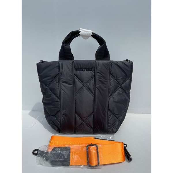 Bimba y lola padded nylon shopper bag in black