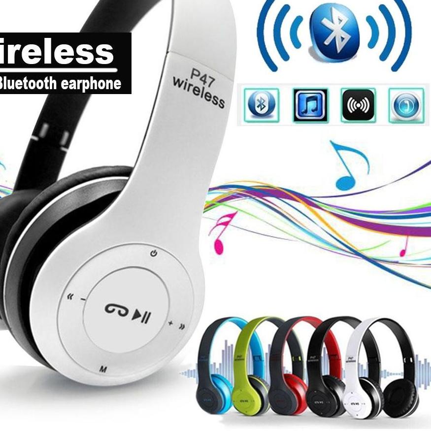 Produk Terbatas ❤Grosir❤headset  bluetooth P47 wireless stereo handset bando, lq0.....