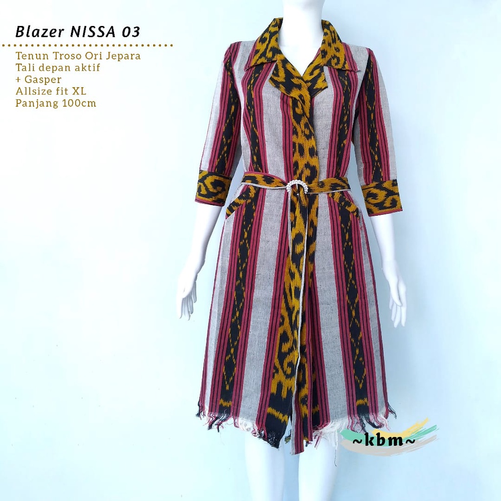 Blazer safira Nissa monica ori tenun troso batik modern