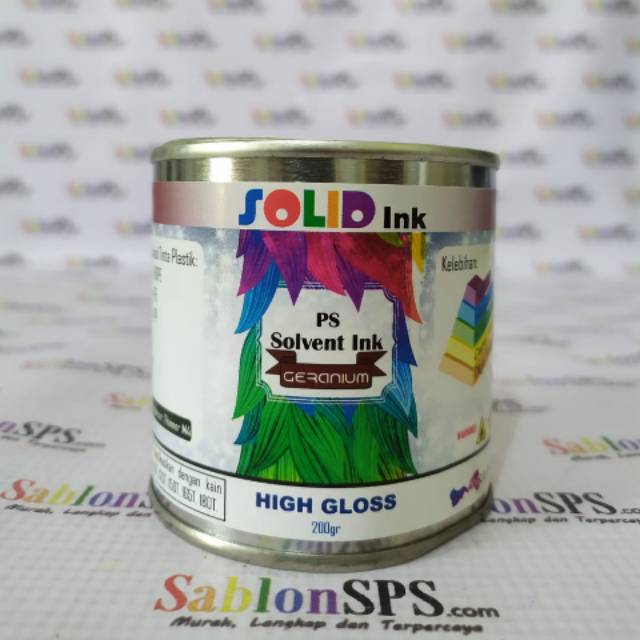 TINTA SABLON PLASTIK 200GR GERANIUM HDPE PE PP BASIS MINYAK SOLVEN BASED