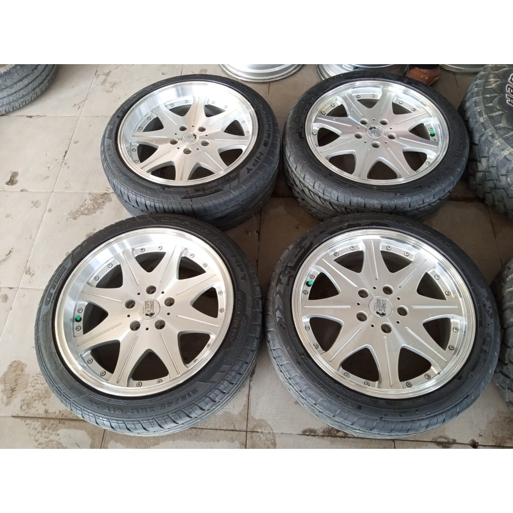 velg mobil ring 17 lubang baut 5x114 model racing warna silver